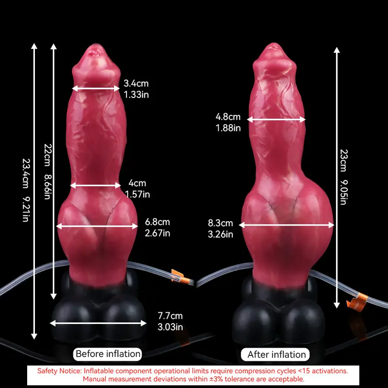 🐶 Inflatable Dog Knot Dildo - Realistic Silicone Sex Toy for Female Masturbation
