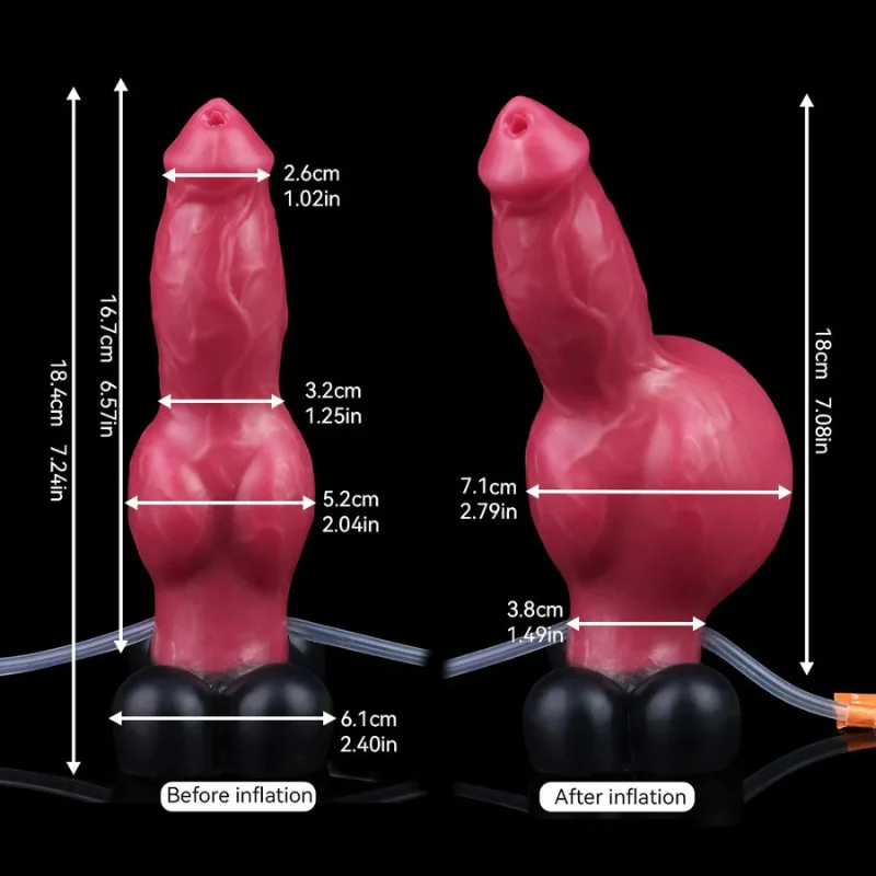 🐶 Inflatable Dog Knot Dildo - Realistic Silicone Sex Toy for Female Masturbation