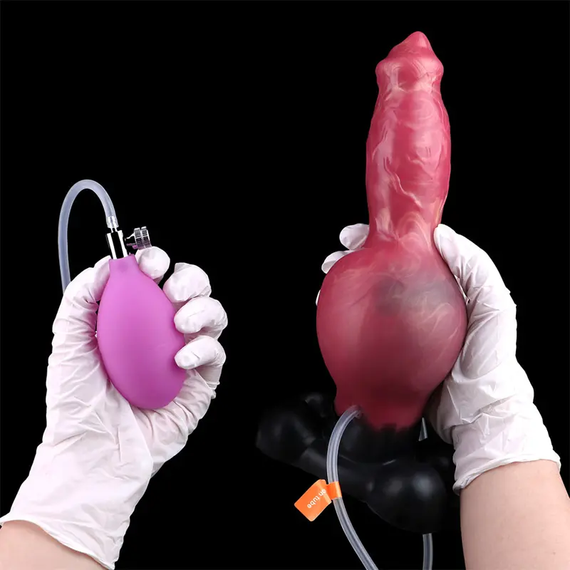 🐶 Inflatable Dog Knot Dildo - Realistic Silicone Sex Toy for Female Masturbation