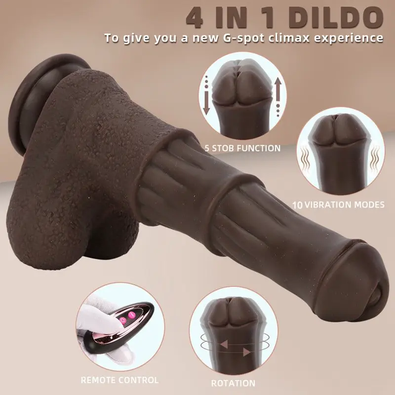 🐴 Remote Control Thrusting Brown Horse Dildo: Vibrating & Multi-Mode for Intense G-Spot Stimulation