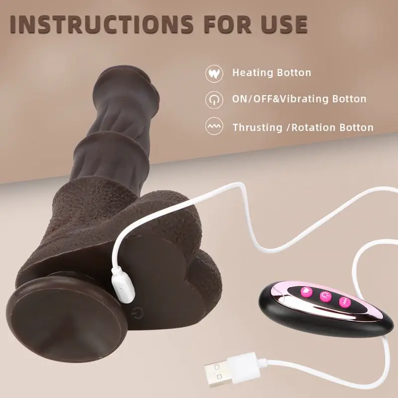 🐴 Remote Control Thrusting Brown Horse Dildo: Vibrating & Multi-Mode for Intense G-Spot Stimulation