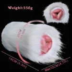 🐶 White Furry Canine Pussy Sextoy: Animalistic Fleshlight with Realistic Dog Vagina Textures