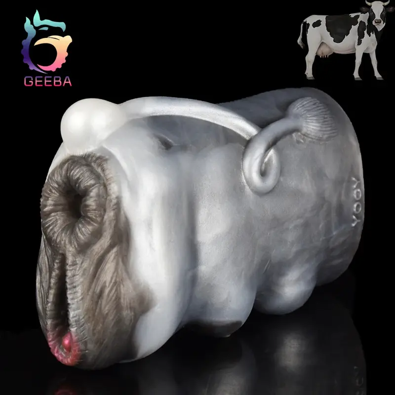 🐮 Realistic Cow Vagina Sex Toy with Penis Massage Feature for Men - FurryDildo