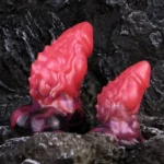 ๐ Realistic Scale Dragon Dildo Butt Plug - Blood Red Silicone Tentacle-Inspired Sex Toy by FurryDildo
