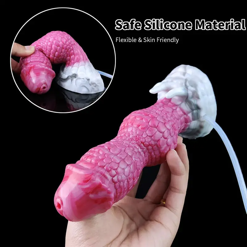 🐉 Ejaculating Dragon Dildo with Knotted Design - Premium Silicone Sex Toy