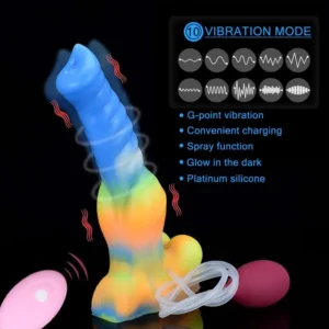 🐺 Glow Aufblasbarer Wolf Dildo - Vibrierend & Squirting für ultimatives Vergnügen