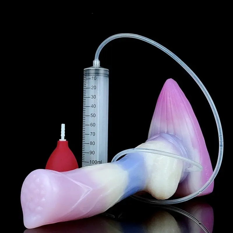 🐺 Großer Wolf Penis Dildo - 11 Zoll Ejakulierender Anal Sex Toy in Lavendel & Rot Blut