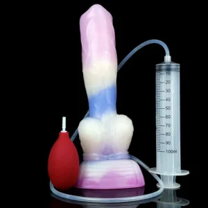 🐺 Großer Wolf Penis Dildo - 11 Zoll Ejakulierender Anal Sex Toy in Lavendel & Rot Blut
