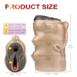 🐮 Silicone Ebony Cow Vagina Male Masturbator - FurryDildo Realistic Cow Pussy Sex Toy