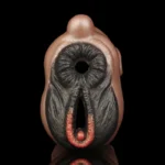 🐮 Silicone Ebony Cow Vagina Male Masturbator - FurryDildo Realistic Cow Pussy Sex Toy