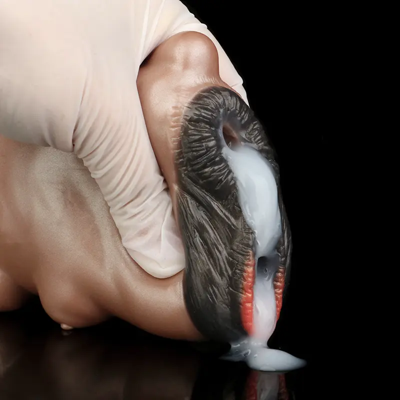 🐮 Silicone Ebony Cow Vagina Male Masturbator - FurryDildo Realistic Cow Pussy Sex Toy