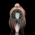 🐮 Silicone Ebony Cow Vagina Male Masturbator - FurryDildo Realistic Cow Pussy Sex Toy