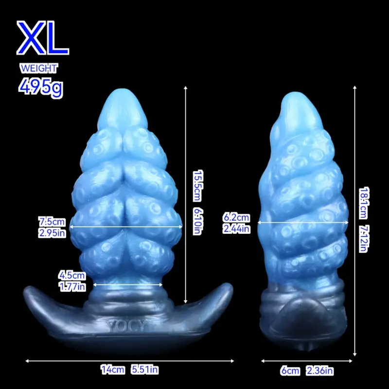 👽 FurryDildo Silicone Tentacle Butt Plug Dildo - Anchor Your Pleasure with Deep Sea Alien Aesthetic
