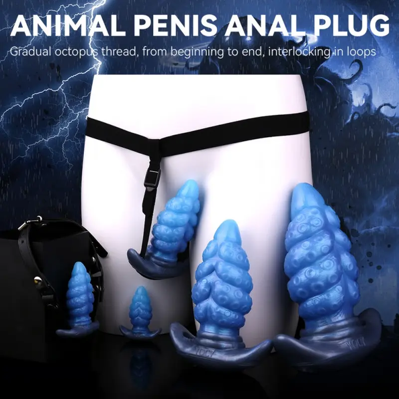 👽 FurryDildo Silicone Tentacle Butt Plug Dildo - Anchor Your Pleasure with Deep Sea Alien Aesthetic
