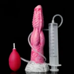 Squirting Wolf Knot Dildo - Lavendel & Rotes Blut Optionen für ultimatives Vergnügen