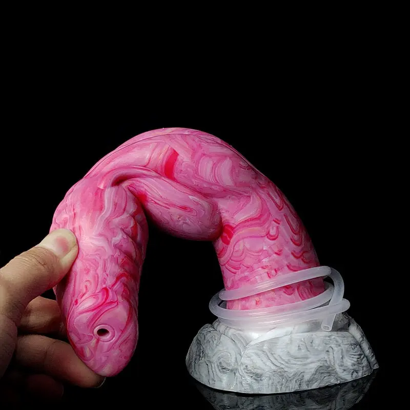 Squirting Wolf Knot Dildo - Lavendel & Rotes Blut Optionen für ultimatives Vergnügen