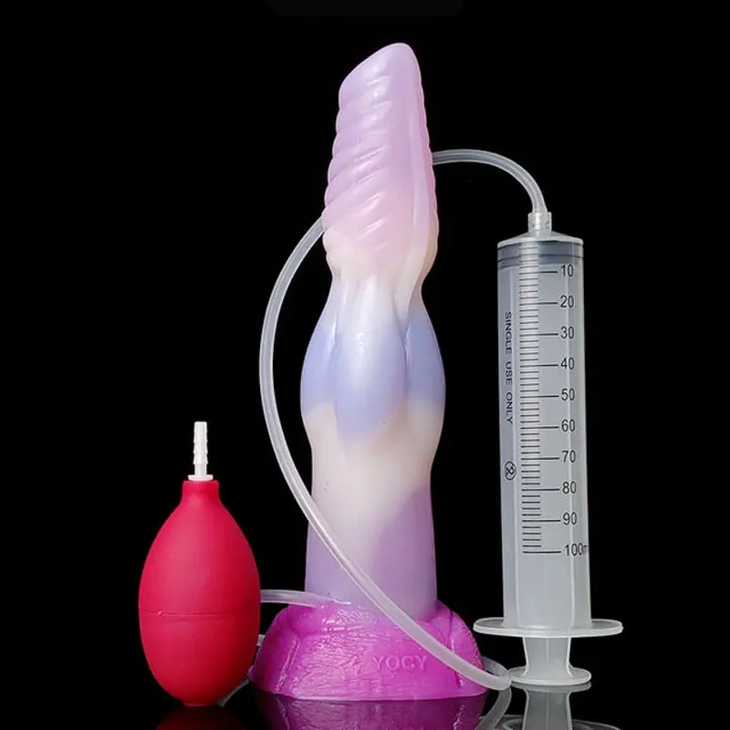 Squirting Wolf Knot Dildo - Lavendel & Rotes Blut Optionen für ultimatives Vergnügen