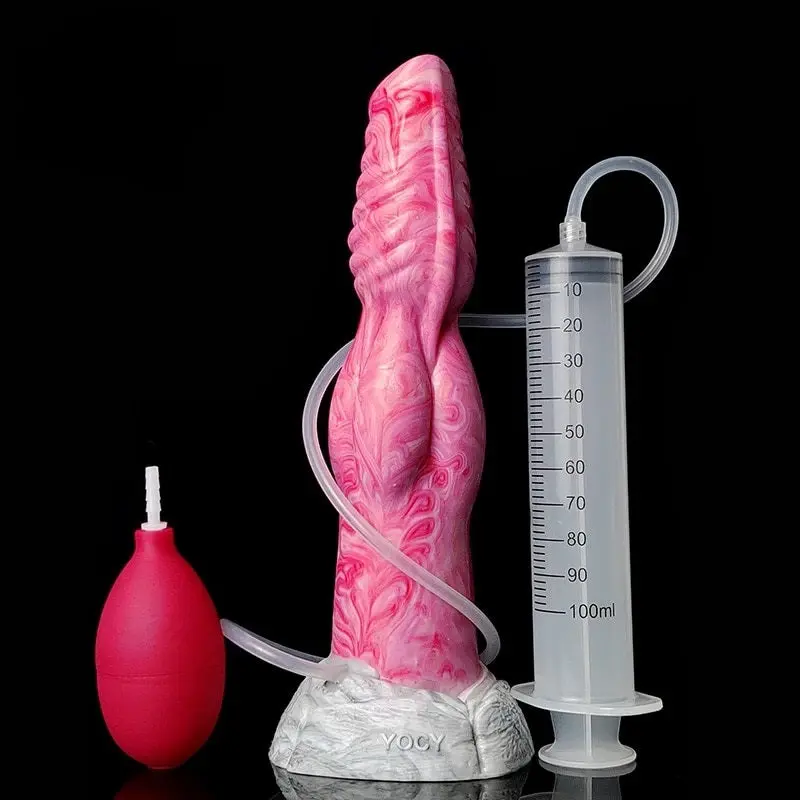 Squirting Wolf Knot Dildo - Lavendel & Rotes Blut Optionen für ultimatives Vergnügen
