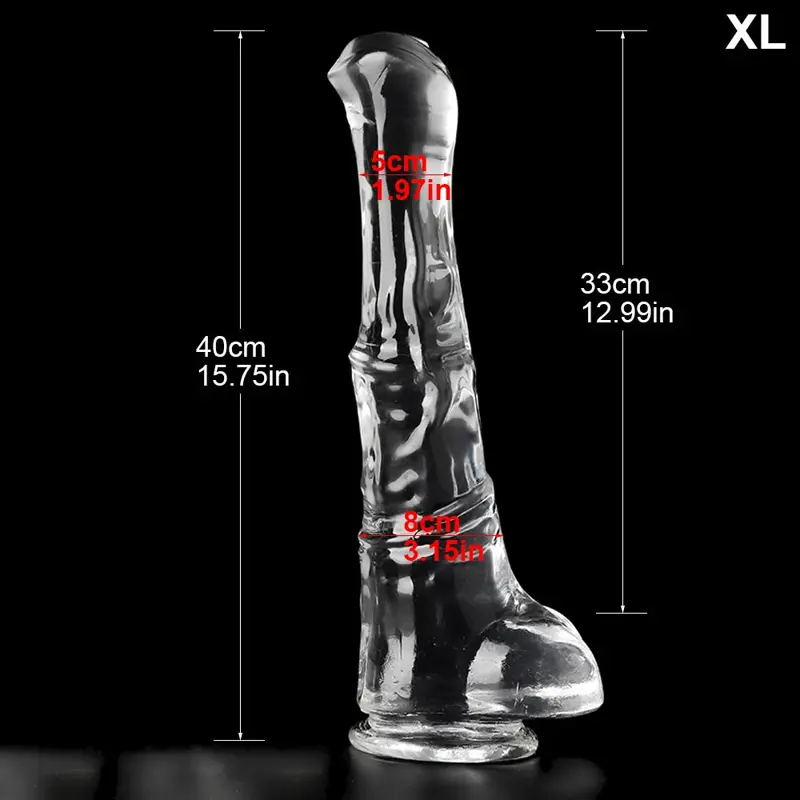 🐴 Transparent Horse Dildo - Realistic Water-Clear Silicone Equine Sex Toy