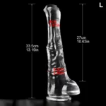 🐴 Transparent Horse Dildo - Realistic Water-Clear Silicone Equine Sex Toy