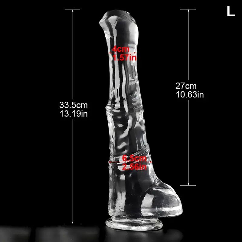 🐴 Transparent Horse Dildo - Realistic Water-Clear Silicone Equine Sex Toy