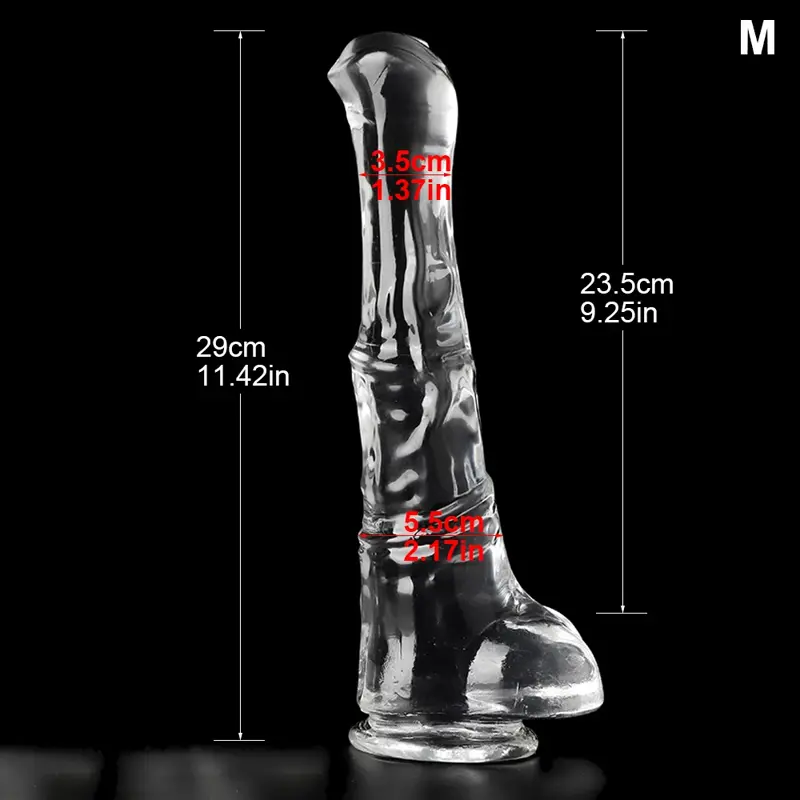 🐴 Transparent Horse Dildo - Realistic Water-Clear Silicone Equine Sex Toy