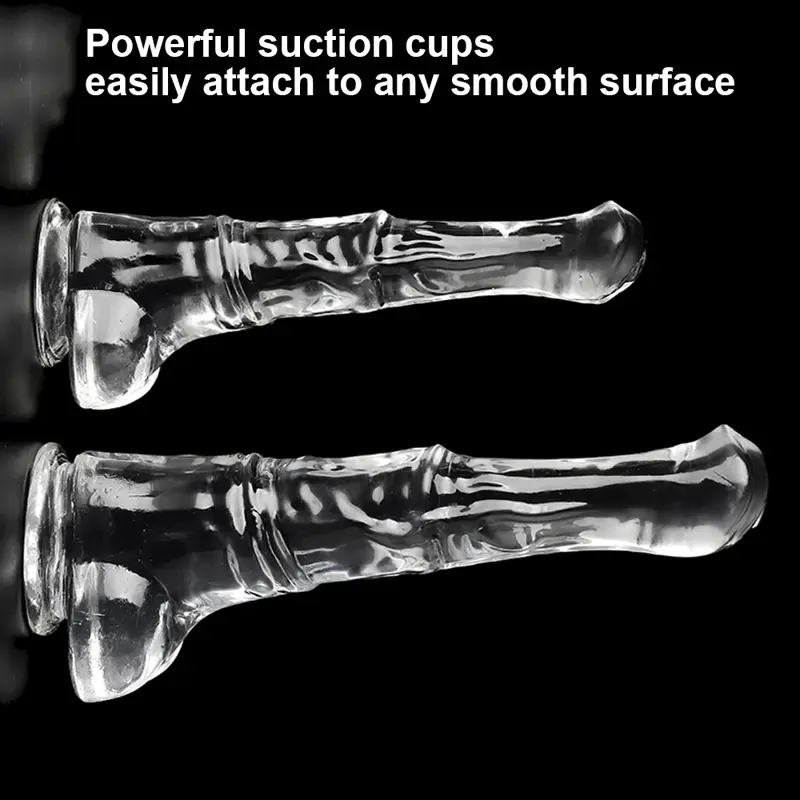🐴 Transparent Horse Dildo - Realistic Water-Clear Silicone Equine Sex Toy