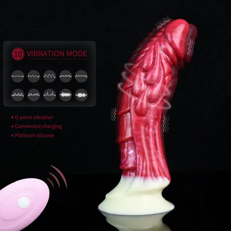 Vibrierender Drachen-Dildo mit Fernbedienung - Premium-Silikon-Fantasy-Sextoy