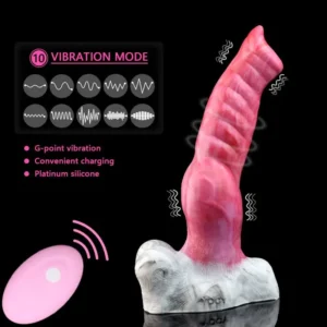 Ferngesteuerter vibrierender Wolfsdildo - riesiger 10-Zoll-G-Punkt-Stimulator