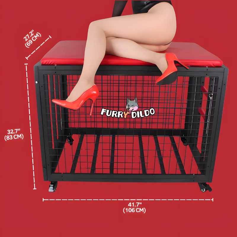 BDSM Dog Cage for Humans – Heavy-Duty Petplay Prison with Adjustable Bondage Bars