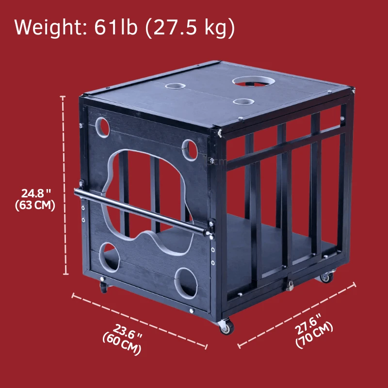 Steel Bondage Sex Cage - 70x60x63cm Lockable Dungeon for Pet Training