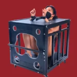 Steel Bondage Sex Cage - 70x60x63cm Lockable Dungeon for Pet Training