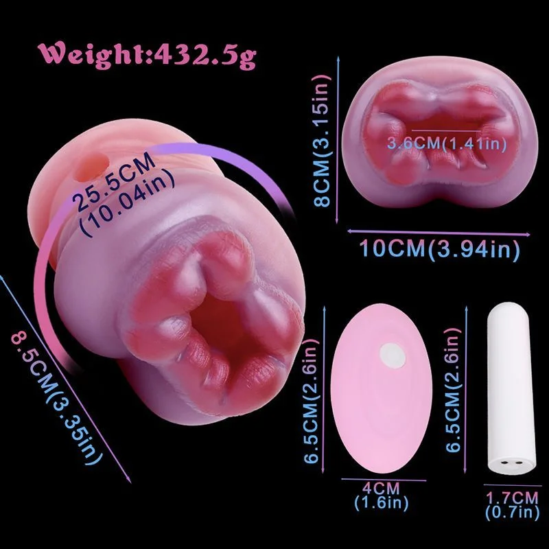 🐆 Fleshlight vibrant Clouded Leopard - Masturbateur télécommandé de 3,35 pouces avec lèvres roses bouffies