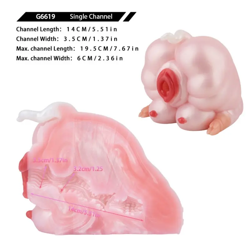 🐷 Peppa Pig Fleshlight - 5.5in Pink Fantasy Pig Pocket Pussy with Squeezable Teats
