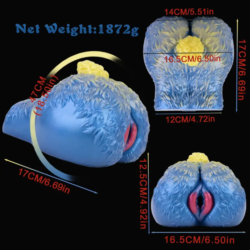Schaf-Muschi Fleshlight - 6.69in Realistisches Schaf Sexspielzeug mit flauschigem Schwanz & Wolle-texturierten Pobacken