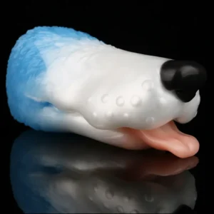 🐶 Dog Mouth Fleshlight - 3.93in Realistic Canine Oral Masturbator with Textured Throat