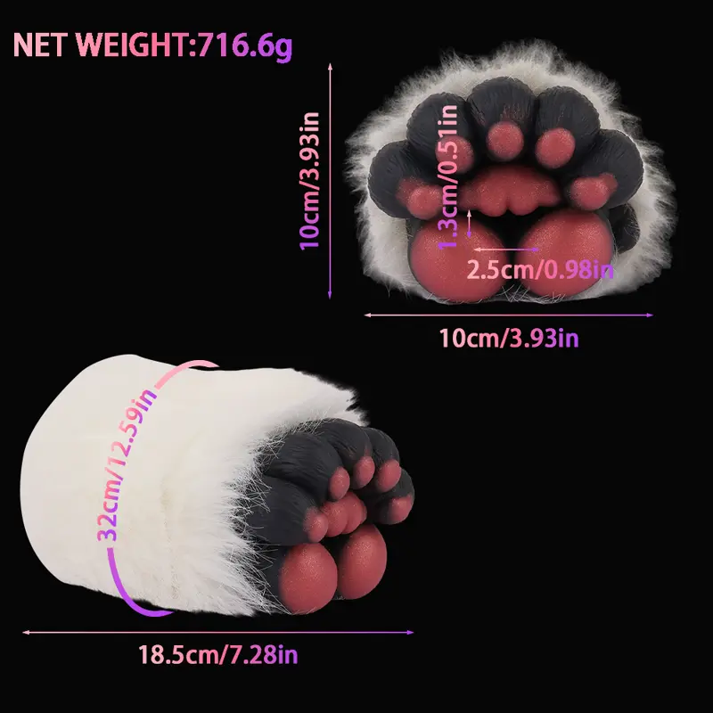 🐻‍❄️ Bear Paw Furry Fleshlight - Realistic White Furry Masturbator with Soft Pad Design