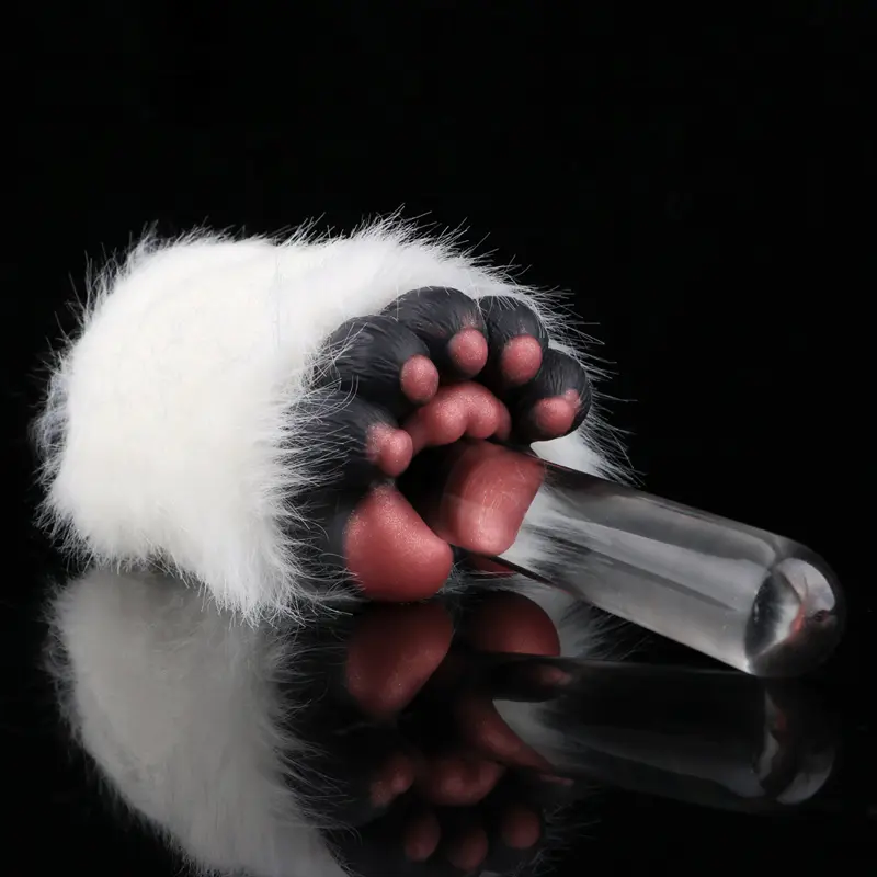 🐻‍❄️ Bear Paw Furry Fleshlight - Realistic White Furry Masturbator with Soft Pad Design
