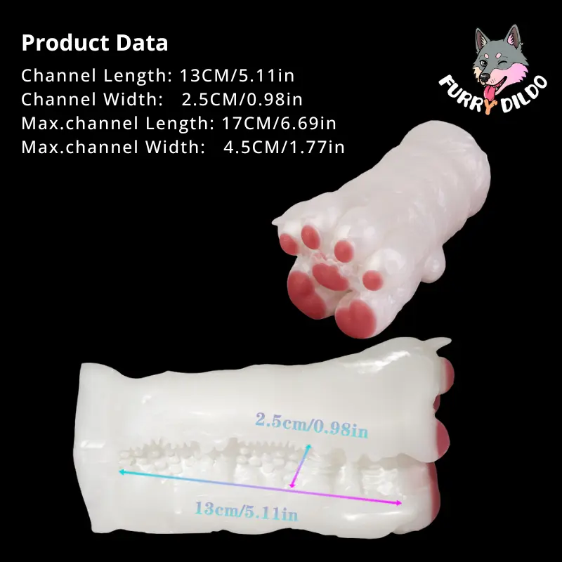 😻 Cat Fleshlight - Pink Furry Animal Paw Silicone Masturbator