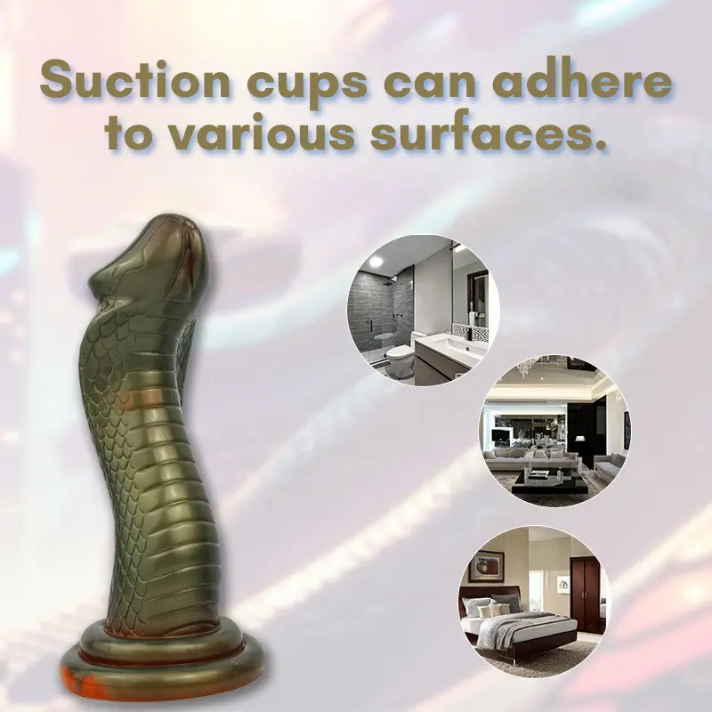 🐍 Cobra Snake Dildo - 9in Realistic King Cobra Silicone Dildo with Suction Base