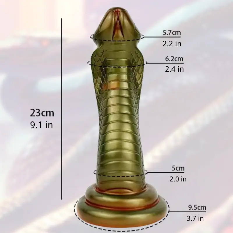 🐍 Cobra Snake Dildo - 9in Realistic King Cobra Silicone Dildo with Suction Base