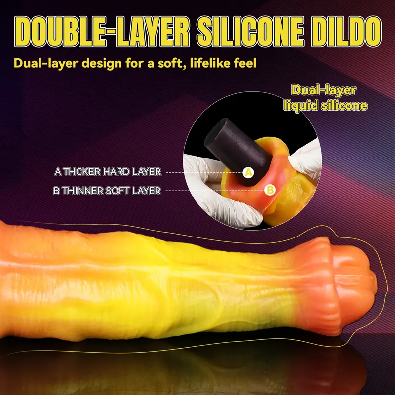 🐎 Double Layered Horse Dildo - Realistic Stallion Cock with Triple Knot Design