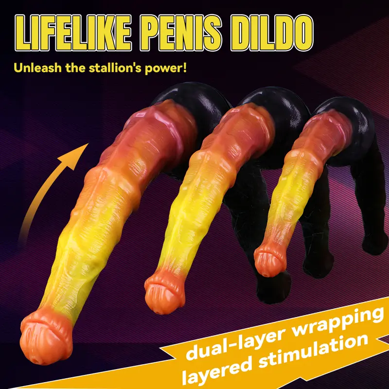 🐎 Double Layered Horse Dildo - Realistic Stallion Cock with Triple Knot Design