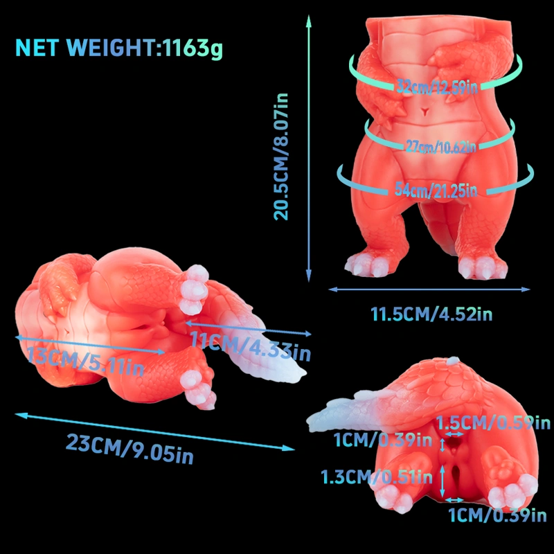 🐉 Dinosaur Fleshlight – Fire Dragon Fantasy Dual-Channel Masturbator