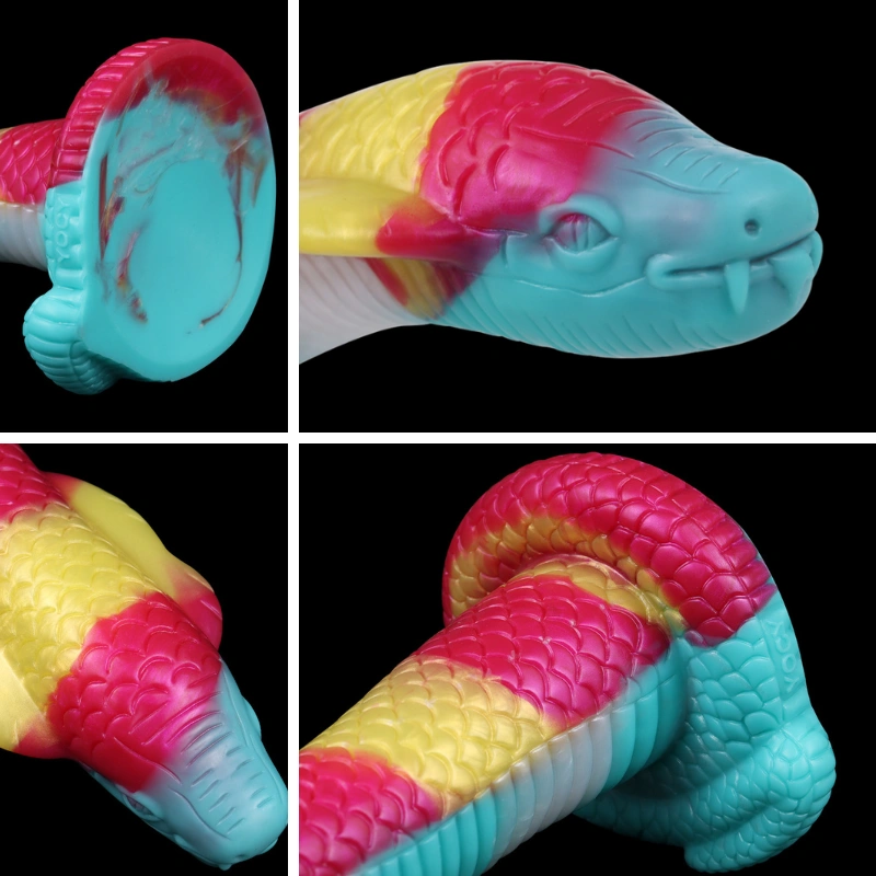 🐍 Fantasy Anal Snake Sex Toy - Design à segments tricolores avec base de succion
