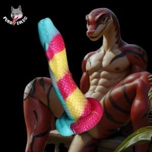 🐍 Fantasy Anal Snake Sex Toy - Tri-Color Segment Design with Suction Base