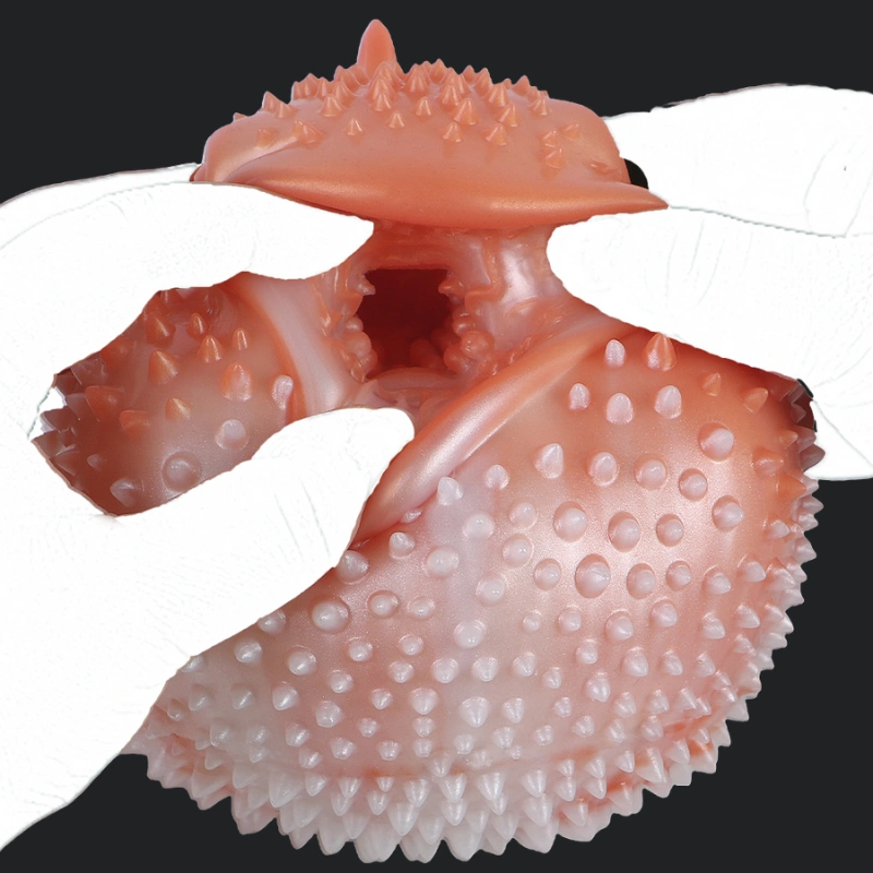 🐠 Fish Fleshlight Double-Channel Fleshlight – 4.92in & 4.33in Silicone Fish Masturbator with Textured Spikes