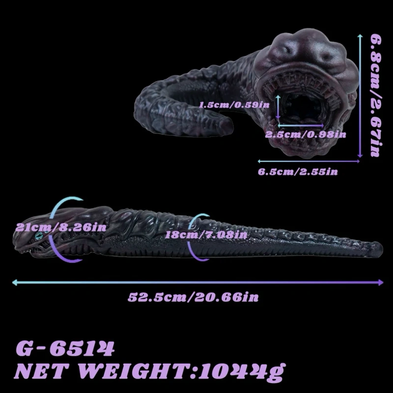 🐍 Snake Masturbator – 20-Inch Fantasy Snake Sex Toy with Lava Texture | Snake Silicone Fleshlight