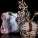🐴 Wild Horse Pocket Pussy - Masturbateur animal zébré avec design à deux trous