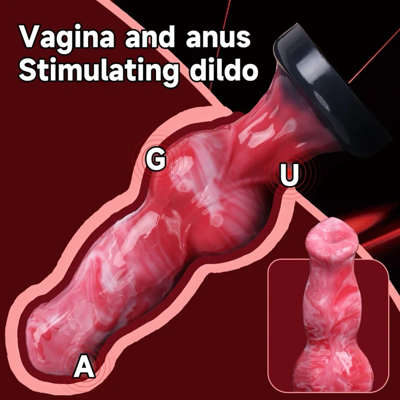 🐶 Hunde-Silikon-Masturbator für Frauen mit starkem Saugnapf - Realistischer Silikon-Fantasie-Tier-Dildo | FurryDildo